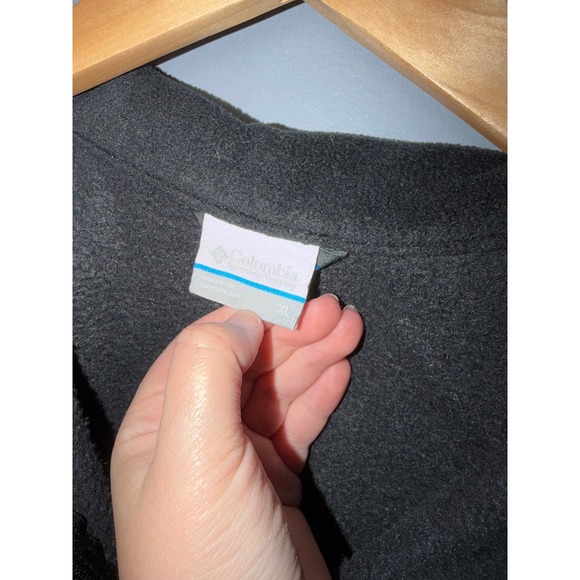 Columbia Fleece Jacket Black Red Full Zip Outdoor Casual Mens XL - Picture 4 of 4